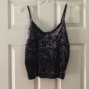 American Eagle Grey Velvet Tank